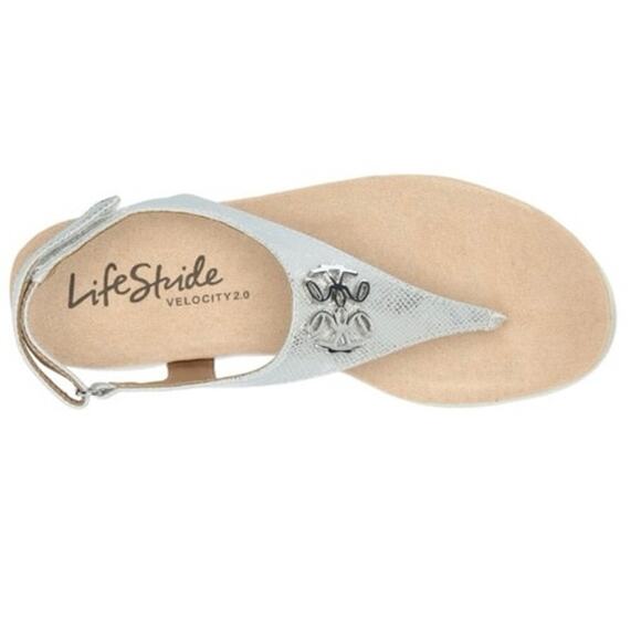 LifeStride Velocity 2.0 Soft System Buckle Thong Sandals Gold Size 10 - Picture 5 of 16